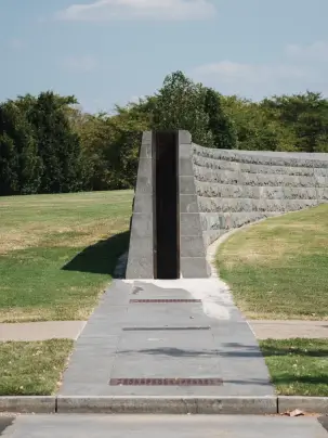 The Potomac Park Levee System runs parallel to the Lincoln Memorial Reflecting Pool in Washington, D.C.