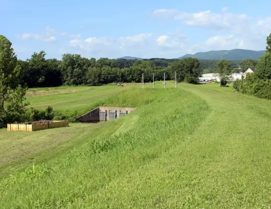 Grassy area of Petersburg Levee System, Petersburg, West Virginia